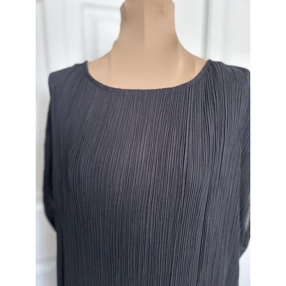 Madewell Simona Plissé Mini Dress in Black Size 14W - Picture 7 of 13